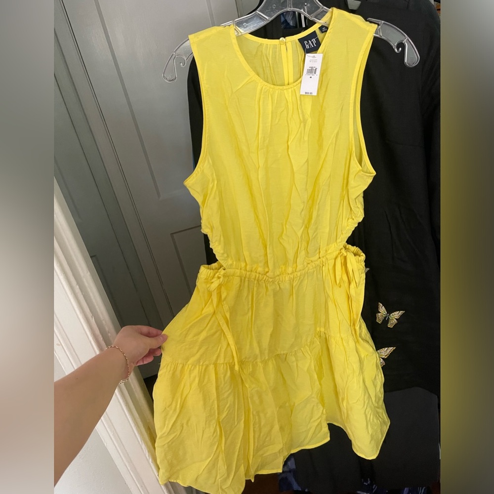 Yellow sundress with side cut outs